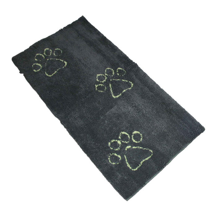 Felpudo para puerta de DGS Pet Products Dirty Dog, color gris frío y verde lima, 60 x 30 x 2 pulgadas