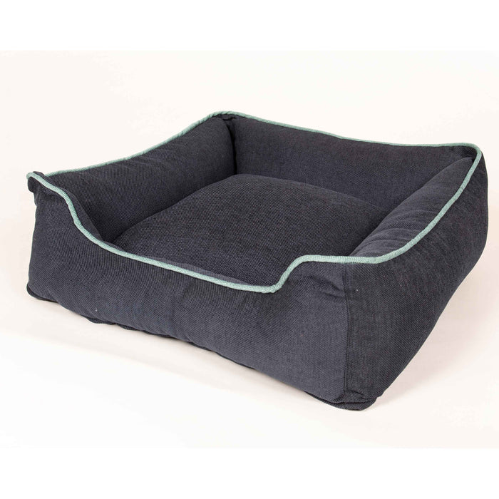 Cama para mascotas DGS Pet Products Repelz-It de chenilla tapizada, tamaño pequeño, azul/gris, 22" x 20" x 7,9"