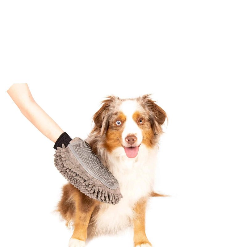 DGS Pet Products Dirty Dog Grooming Mitt Grey 10" x 7" x 1"