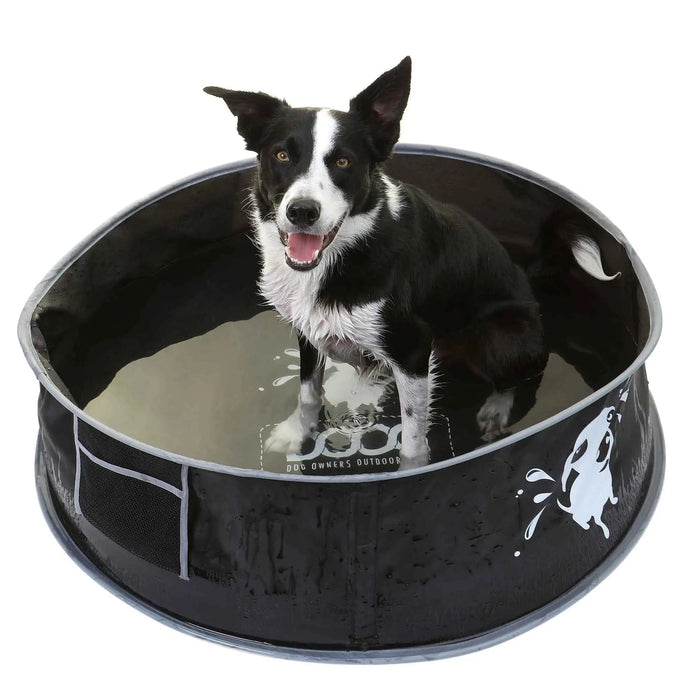 Piscina plegable para perros DOOG grande, color negro, 48,03" x 48,03" x 11,81"