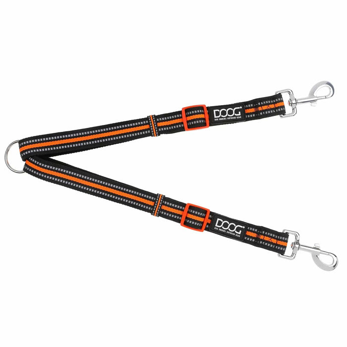 DOOG Dual Walker Leash Beethoven Black/Grey/Orange