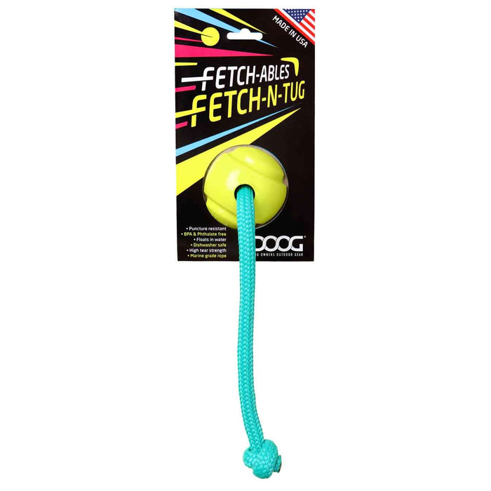 Juguete para perros DOOG Fetch-ables Fetch-A-Tug amarillo de 12" x 2,75" x 2,75"