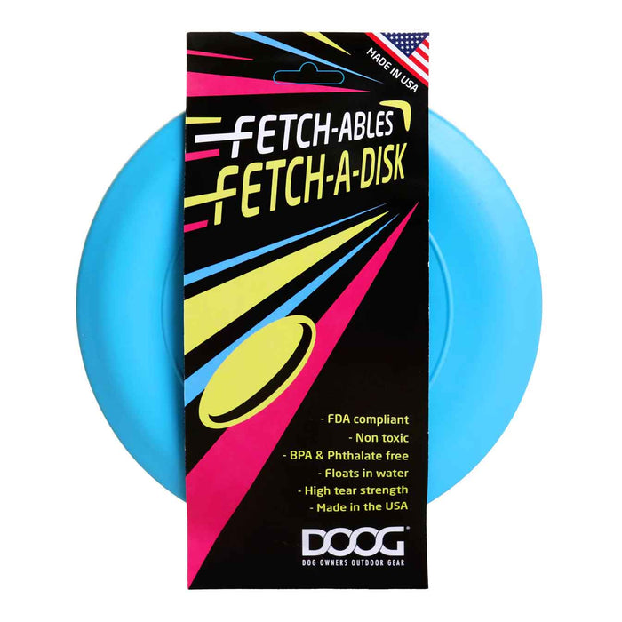 Juguete para perros DOOG Fetch-ables Fetch-A-Disc azul de 8,25" x 8,25" x 0,25"