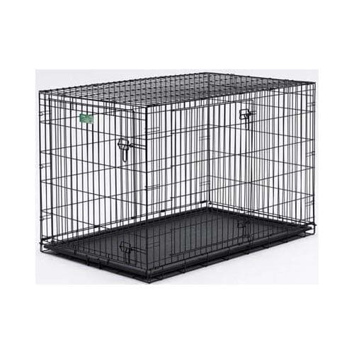 Caja para perros Midwest Dog con puerta doble i-Crate, color negro, 42" x 28" x 30"