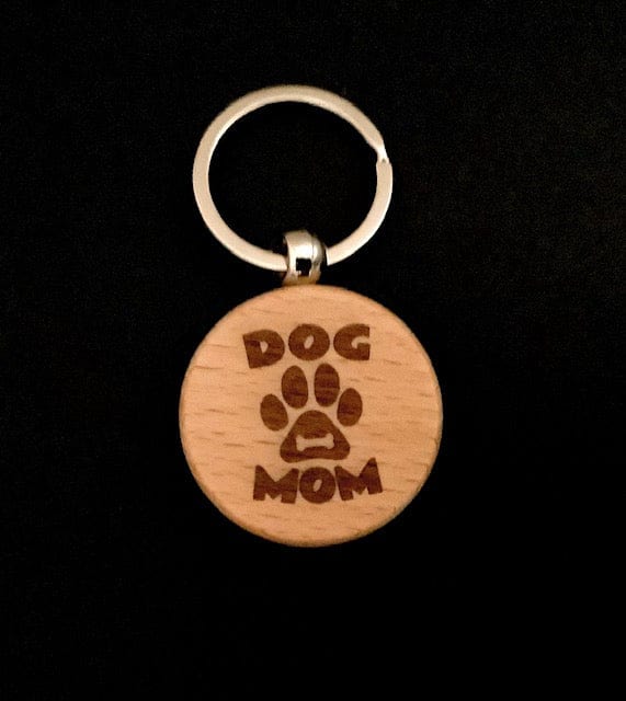 Engraved Dog Mom Wooden Key Chain