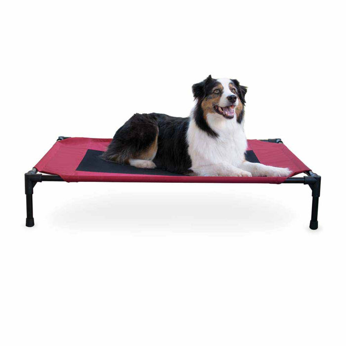 Cama elevada para mascotas original de K&amp;H Pet Products, grande, color rojo, 30" x 42" x 7"