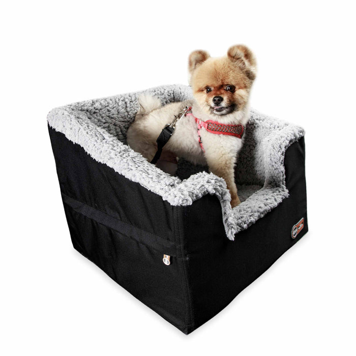 Asiento elevador para mascotas plegable rectangular de K&amp;H Pet Products, color negro, tamaño pequeño, 16" x 16" x 14"