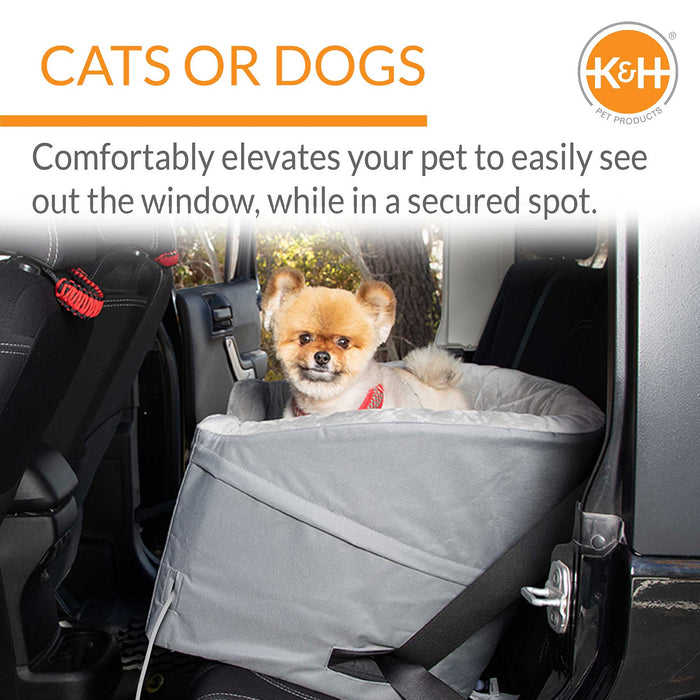 K&H Pet Products Bucket Booster Pet Seat Collapsible Heated Small Gray 18" x 18" x 16"