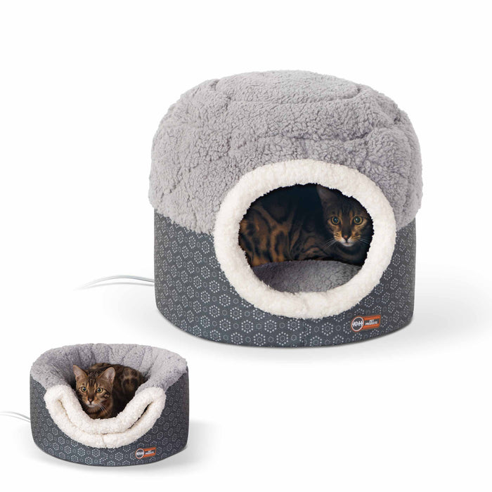 Cama térmica para gatos Thermo-Pet Nest de K&amp;H Pet Products, color gris, 45,7 x 38,1 x 35,5 cm