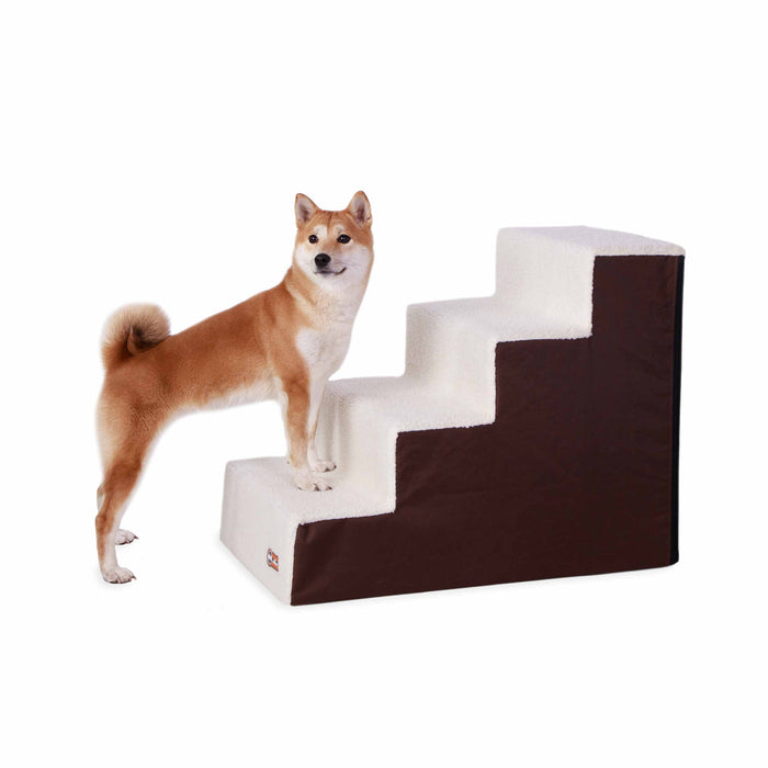 K&amp;H Pet Products - Escaleras para mascotas de 4 escalones, color chocolate, 28" x 16" x 22"