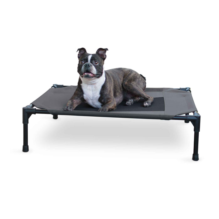 Cama elevada para mascotas Original Pet Cot de K&amp;H Pet Products, color carbón medio/negro, 25" x 32" x 7"