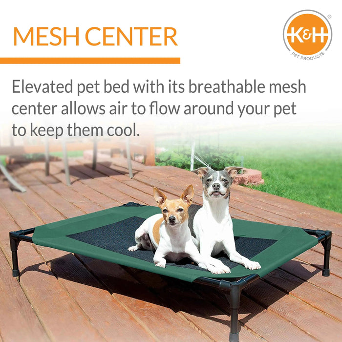 K&H Pet Products Original Pet Cot Elevated Pet Bed Large Green/Black 30" x 42" x 7"