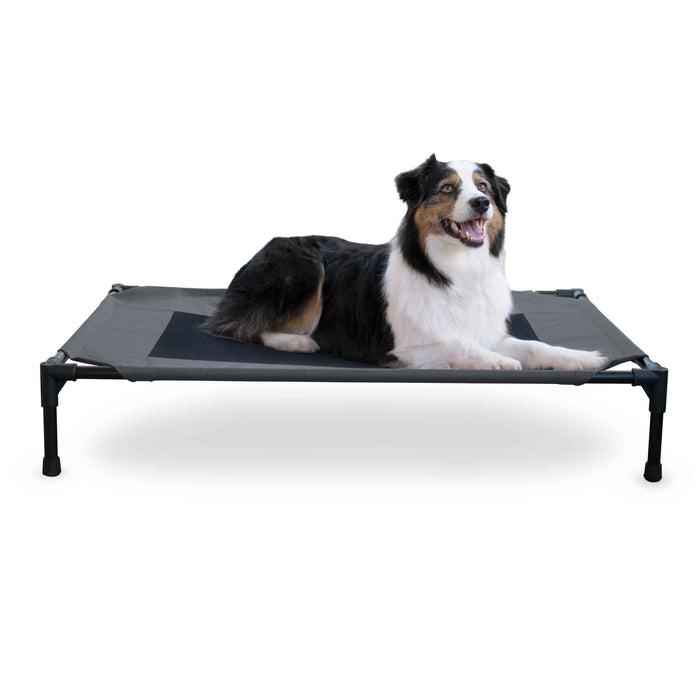 Cama elevada para mascotas original de K&amp;H Pet Products, grande, color carbón y negro, 30" x 42" x 7"