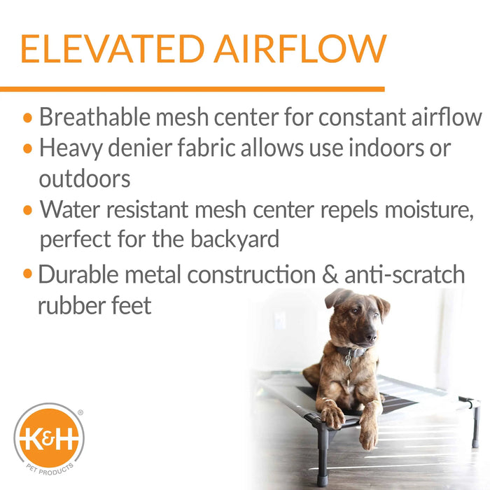 K&H Pet Products Original Pet Cot Elevated Pet Bed Extra Large Taupe/Black 32" x 50" x 9"