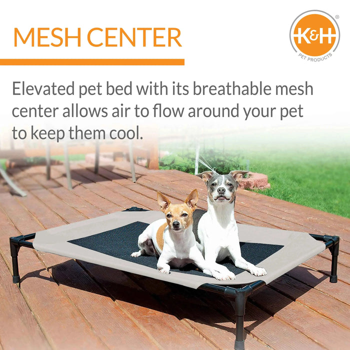 K&H Pet Products Original Pet Cot Elevated Pet Bed Extra Large Taupe/Black 32" x 50" x 9"