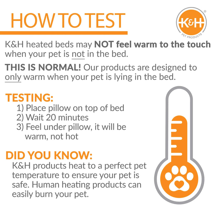 K&H Pet Products Lectro-Soft Outdoor Heated Pet Bed Medium Gray 19" x 24" x 1"