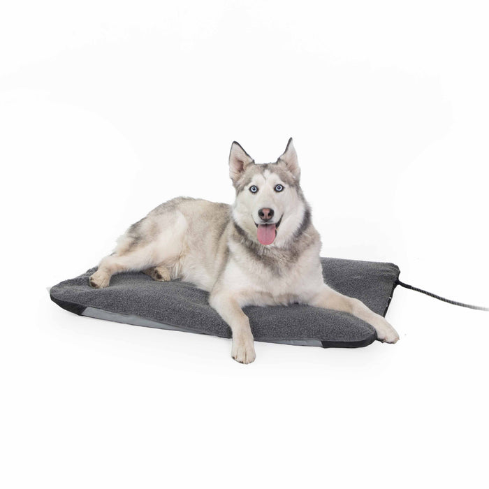 Cama térmica para mascotas para exteriores Lectro-Soft de K&amp;H Pet Products, grande, gris, 25" x 36" x 1"