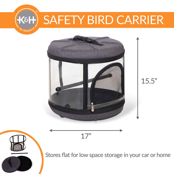 K&H Pet Products Mod Bird Carrier Travel Cage Gray 17" x 17" x 15.5"