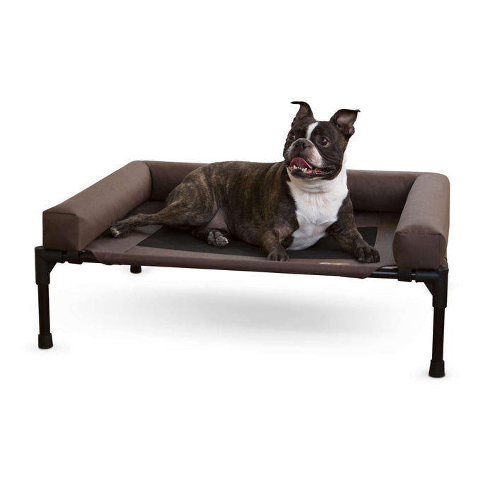 Cuna para mascotas Original Bolster de K&amp;H Pet Products, tamaño mediano, color chocolate, 25" x 32" x 7"