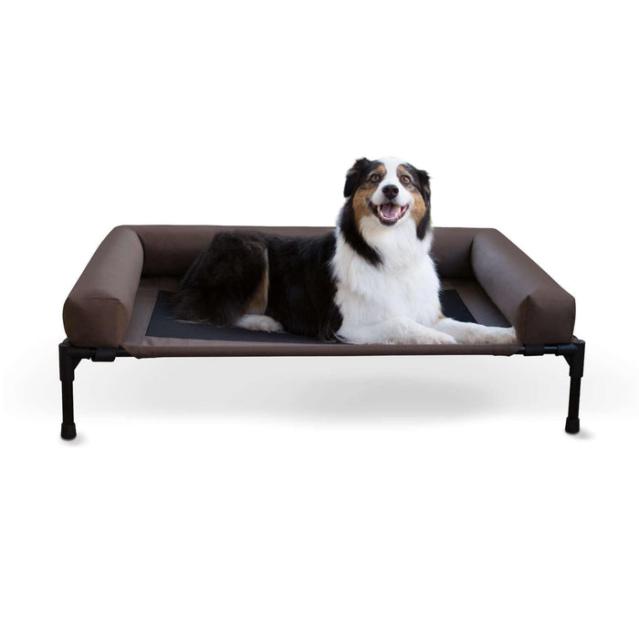 Cuna para mascotas original Bolster de K&amp;H Pet Products, grande, color chocolate, 30" x 42" x 7"