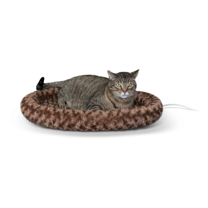 Cama grande Thermo-Kitty Fashion Splash de K&amp;H Pet Products, color moca, 40,6 x 55,8 x 5 cm