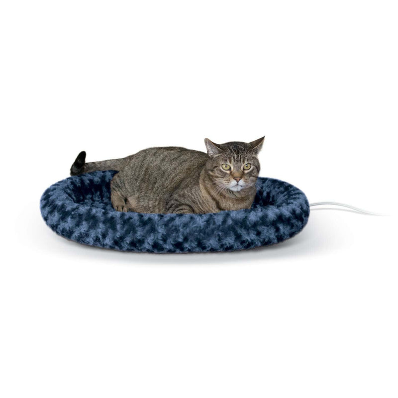 Cama grande Thermo-Kitty Fashion Splash de K&amp;H Pet Products, azul, 16" x 22" x 2"