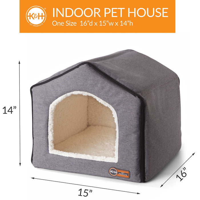 K&H Pet Products Indoor Pet House Gray 16" x 15" x 14"