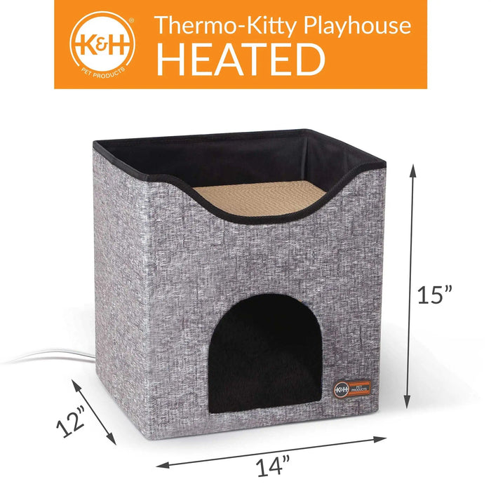 K&H Pet Products Thermo-Kitty Playhouse Gray 14" x 12" x 15"