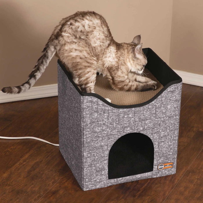 K&H Pet Products Thermo-Kitty Playhouse Gray 14" x 12" x 15"