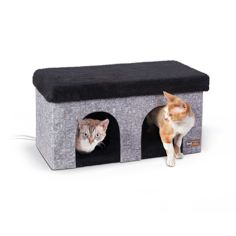 Productos para mascotas K&amp;H Thermo-Kitty Duplex gris de 12" x 24" x 12"