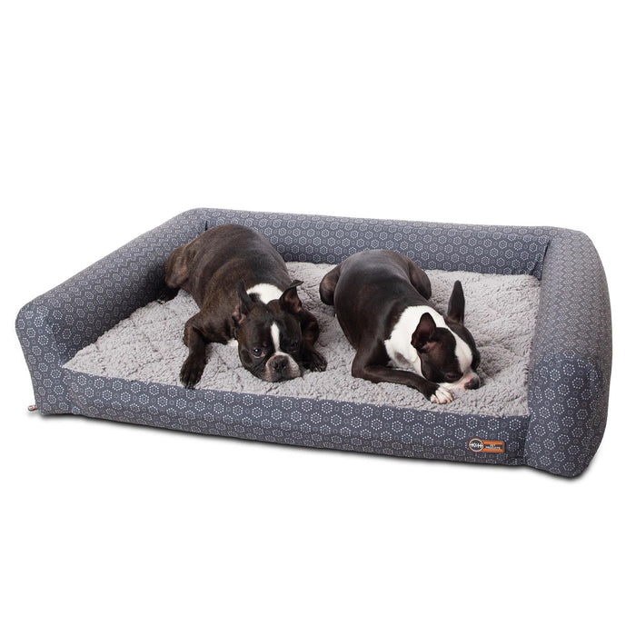 Sofá cama inflable para mascotas K&amp;H Pet Products Geo Flower gris mediano de 27" x 36" x 8"