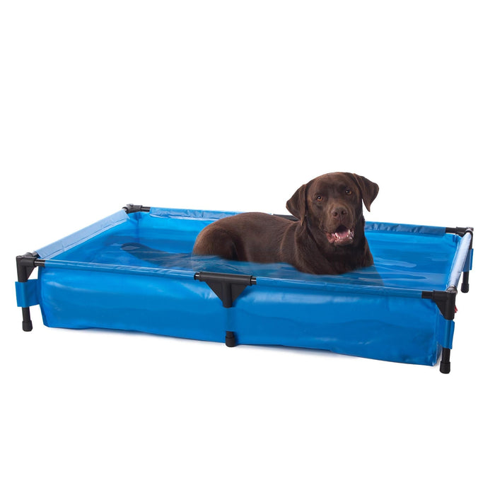 Piscina para mascotas K&amp;H Pet Products, extragrande, azul, 32" x 50" x 9"