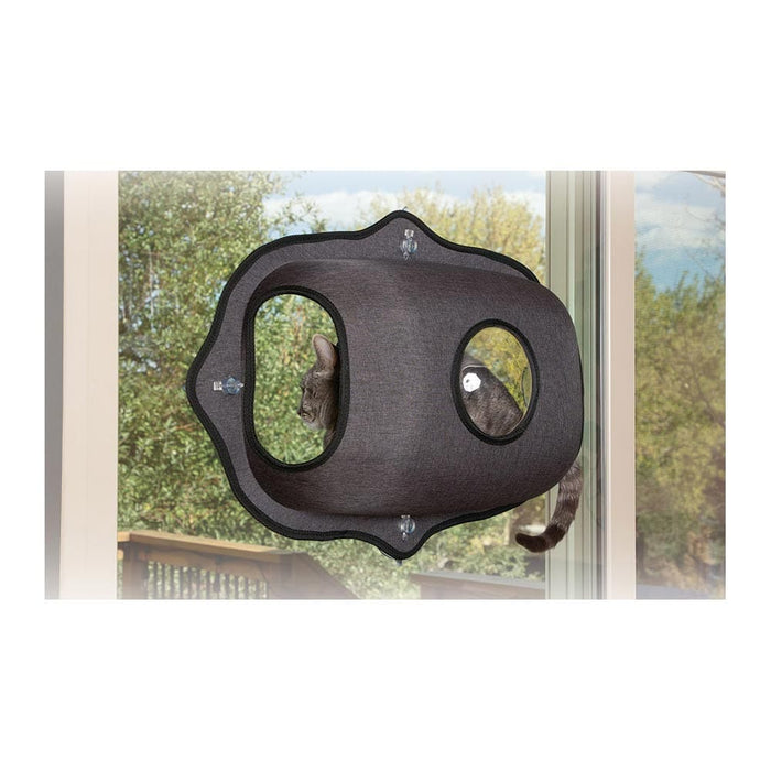 Productos para mascotas K&amp;H EZ Mount Window Bubble Pod Kitty Sill Gris oscuro 27" x 7,5" x 20"