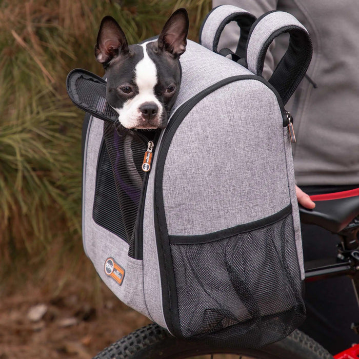 K&H Pet Products Travel Bike Backpack for Pets Gray 9.5" x 14" x 15.75"