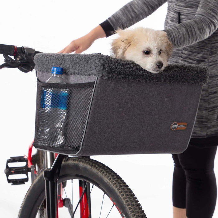 K&H Pet Products Travel Bike Basket for Pets Large Gray 12" x 16" x 10"