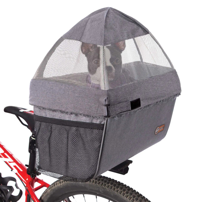 K&H Pet Products Travel Bike Basket Hood for Pets Large Gray 12.5" x 16" x 13"