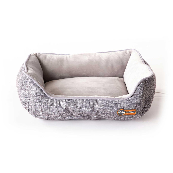 Cama térmica para cachorros Mother's Heartbeat de K&amp;H Pet Products con almohada en forma de hueso, tamaño pequeño, gris, 13" x 11" x 5,5"