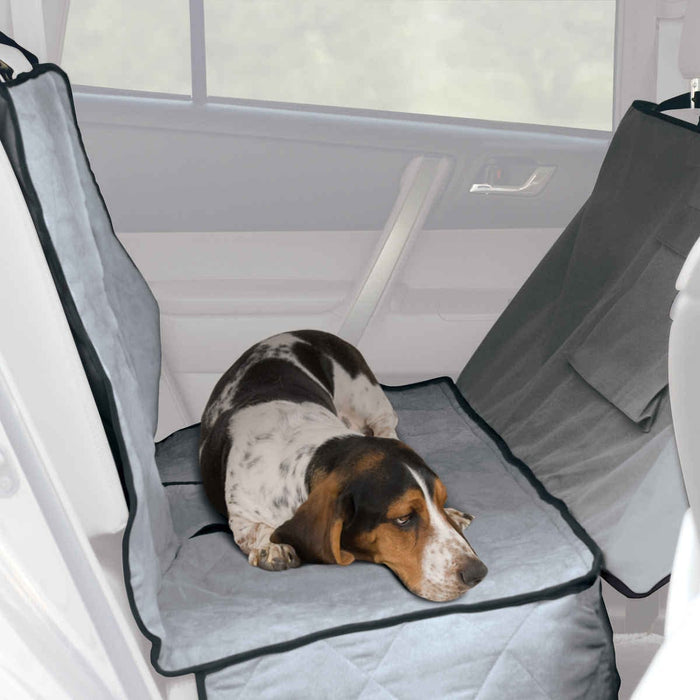 Protector de asiento de automóvil de lujo extra largo de K&amp;H Pet Products, gris, 57" x 56" x 0,25"