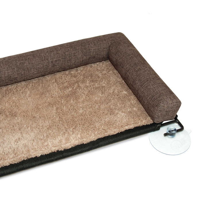 Umbral para gato EZ Mount Deluxe de K&amp;H Pet Products con soporte marrón de 12" x 23" x 2,5"