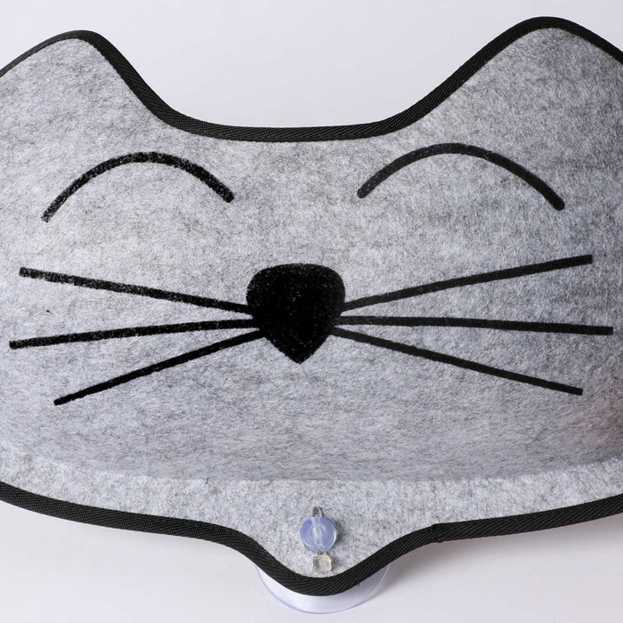 Cama con ventana EZ Mount Kittyface de K&amp;H Pet Products, color gris, 27" x 8" x 11"