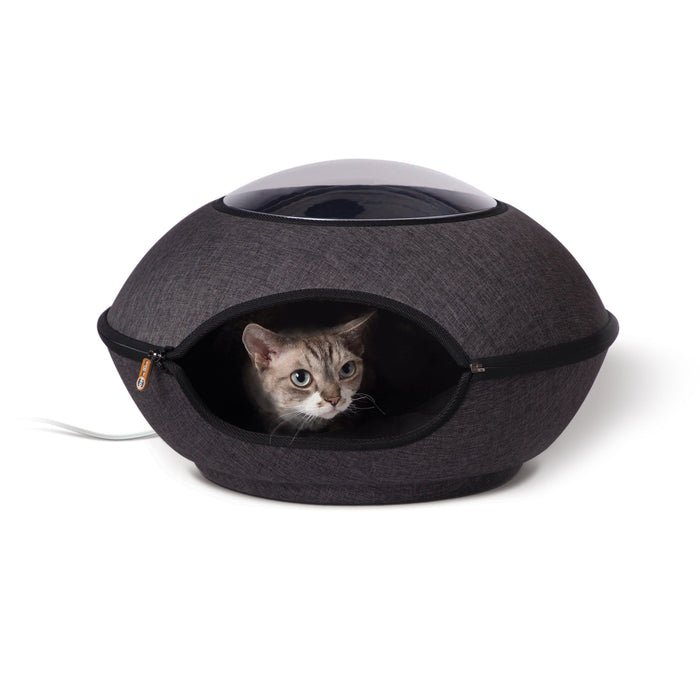 Cápsula para gatos Thermo-Lookout de K&amp;H Pet Products, gris, 21" x 21" x 7,5"