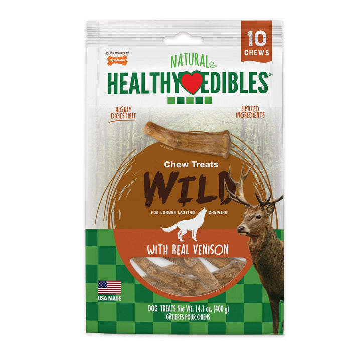 Nylabone Healthy Edibles - Cornamenta de venado real, 10 unidades