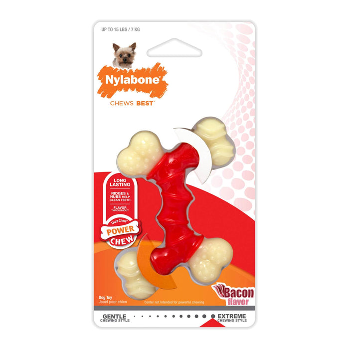 Nylabone Power Chew Double Bone Bacon Chew Toy