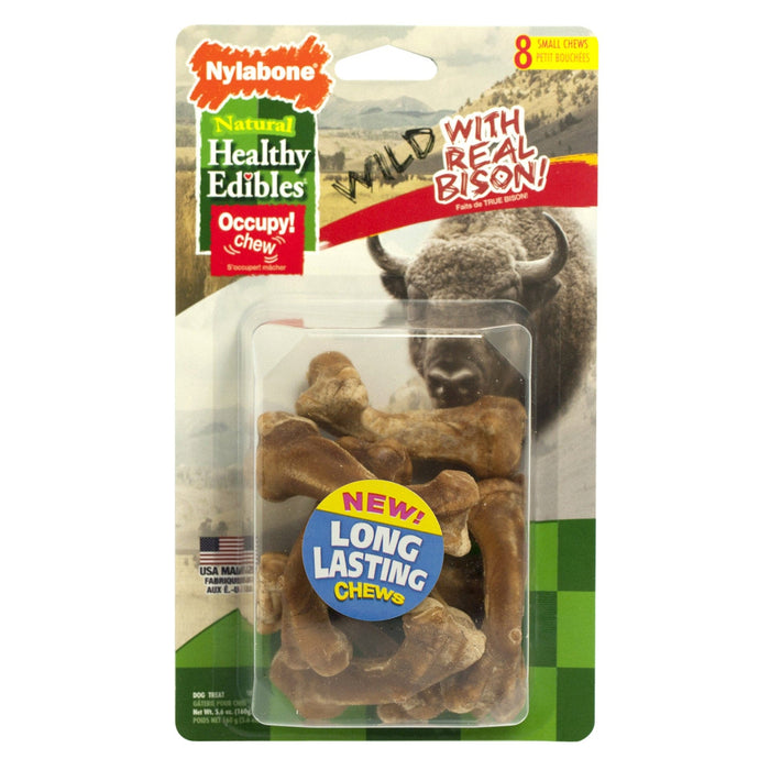 Nylabone Healthy Edibles Golosinas masticables silvestres Bisonte pequeño 8 unidades