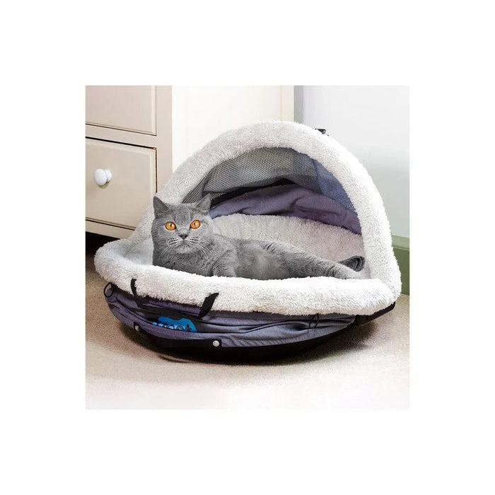 Cama y transportadora para mascotas Bear Bear Pet Nest and Go, color gris, 24" x 23" x 16" - NEST-GO