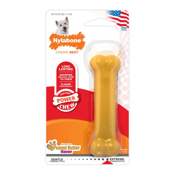 Juguete masticable para perros Nylabone Power Chew con sabor a mantequilla de maní