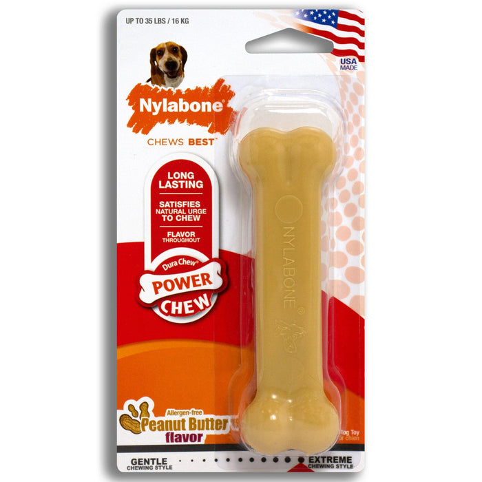 Juguete masticable para perros Nylabone Power Chew con sabor a mantequilla de maní