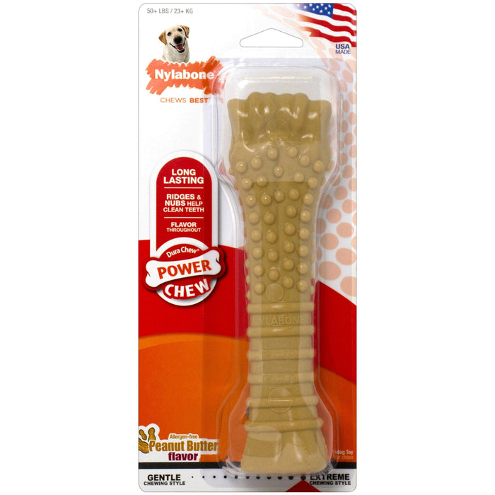 Juguete masticable para perros Nylabone Power Chew con sabor a mantequilla de maní