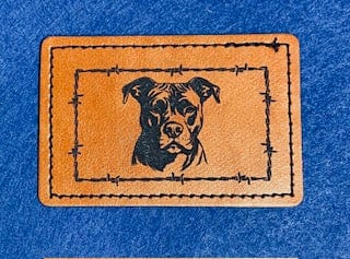Barbed Wire Pitt Bull Custom Leatherette Patch