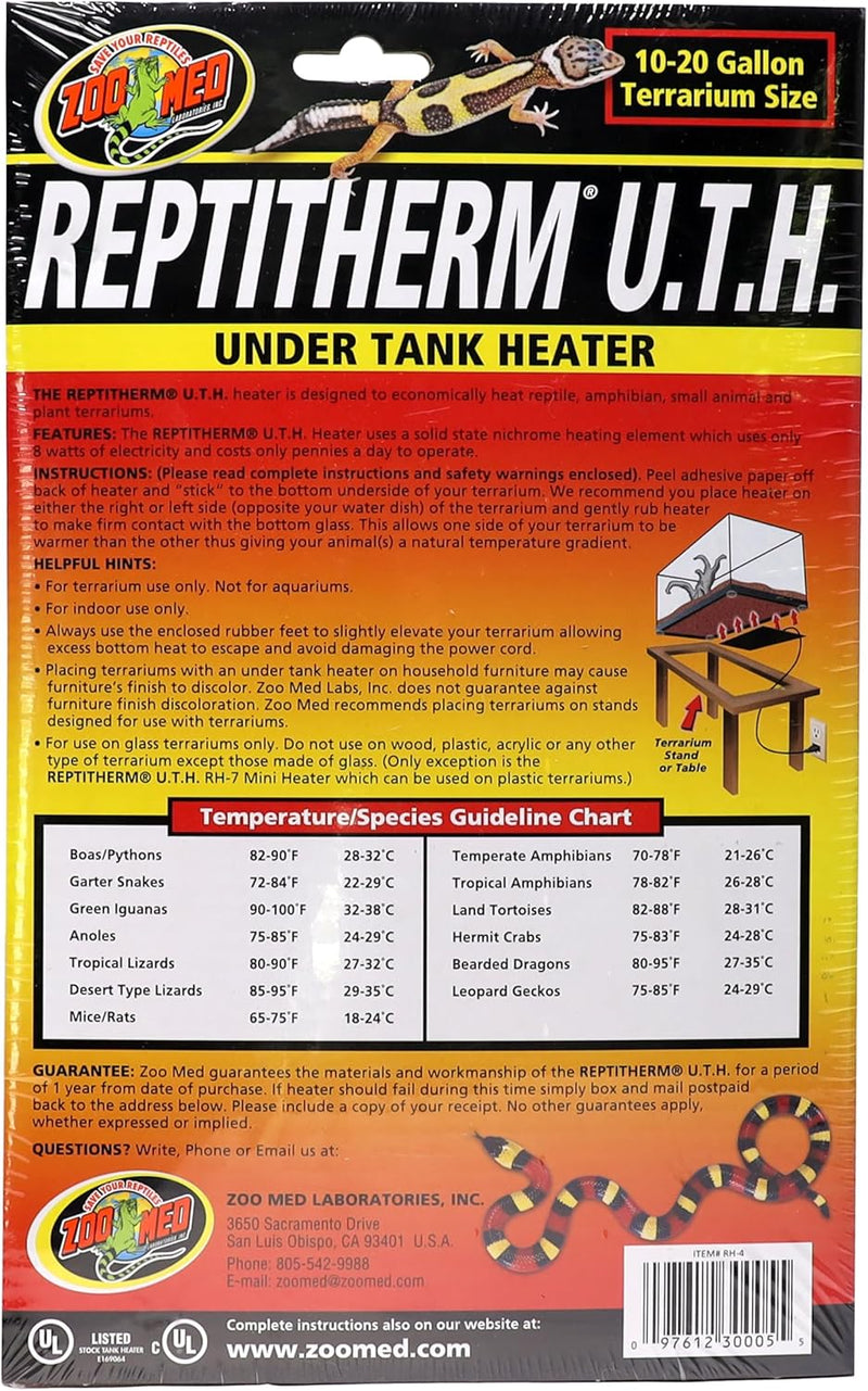 Zoo Med Reptitherm Undertank Heater 10-20 Gal 6x8